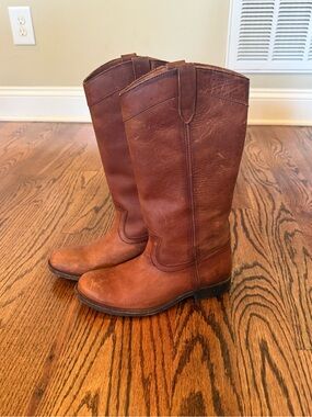 Frye Tall Chestnut Leather Western Boots